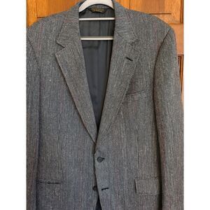 Barrister Sport Coat Mens 40R‎ Black/ White w/Red Overlay 2-Button Blazer Jacket